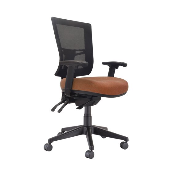 Buro Metro II 24/7 Chair with Arms – SafeTex Rust Fabric, Nylon Base