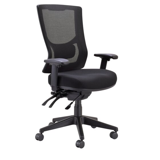 Buro Metro II High Back 24/7 Chair with Arms – Breathable Mesh, Adjustable Lumbar, Nylon Base