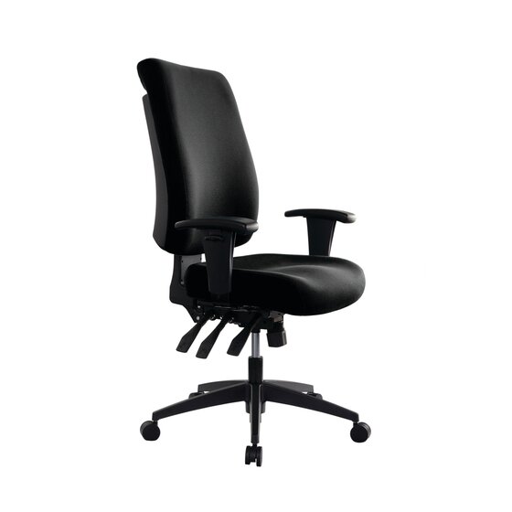 Buro Tidal High Back Office Chair with Arms – Black | Australian Made Ergonomic Seating