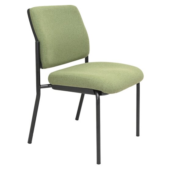 Buro Lindis 4-Leg Guest Chair – Black Frame, SafeTex Olive Fabric