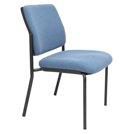 Buro Lindis 4-Leg Guest Chair – Black Frame, SafeTex Cobalt Fabric