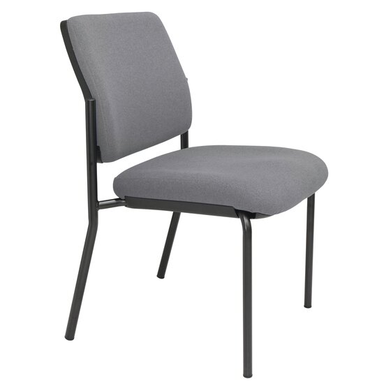 Buro Lindis 4-Leg Guest Chair – Black Frame, SafeTex Smoke Fabric