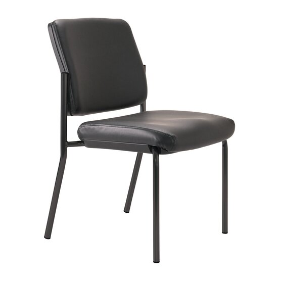 Buro Lindis 4-Leg Guest Chair – Black Frame, Dillon PU Black Fabric