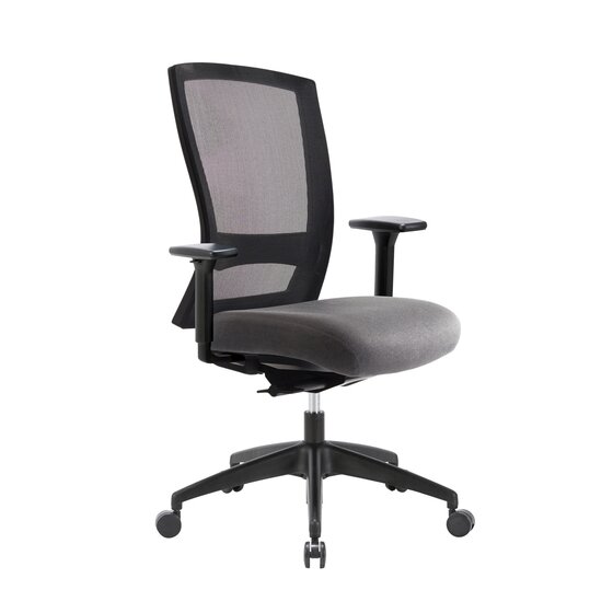 Buro Mentor Mesh Chair with Arms – SafeTex Rust Smoke Fabric, Nylon Base