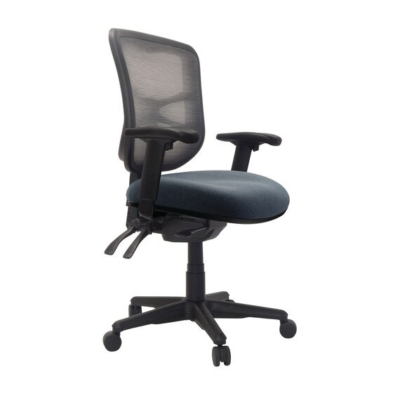 Buro Metro Ergonomic Chair | Seat Slide, Arms, Nylon Base | SafeTex Charcoal Fabric