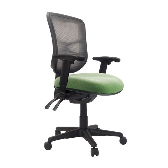 Buro Metro Ergonomic Chair | Seat Slide, Arms, Nylon Base | SafeTex Olive Fabric