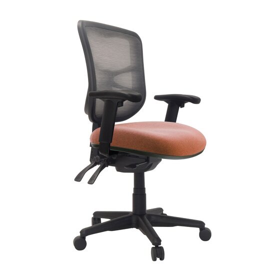 Buro Metro Ergonomic Chair | Seat Slide, Arms, Nylon Base | SafeTex Rust Fabric
