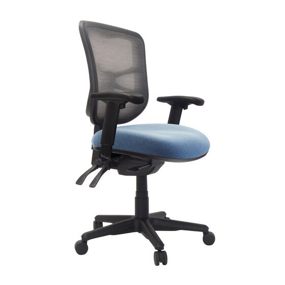 Buro Metro Ergonomic Chair – Seat Slide, Arms, Nylon Base, SafeTex Cobalt Fabric