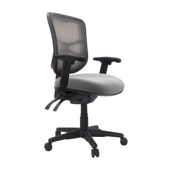 Buro Metro Ergonomic Chair – Seat Slide, Arms, Nylon Base, SafeTex Smoke Fabric