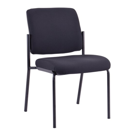 Buro Lindis 4-Leg Guest Chair – Black Frame, Black Fabric