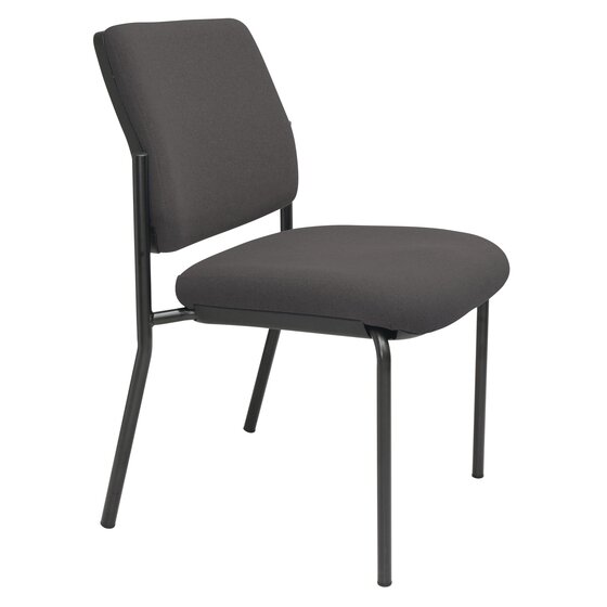 Buro Lindis 4-Leg Guest Chair – Black Frame, SafeTex Charcoal Fabric