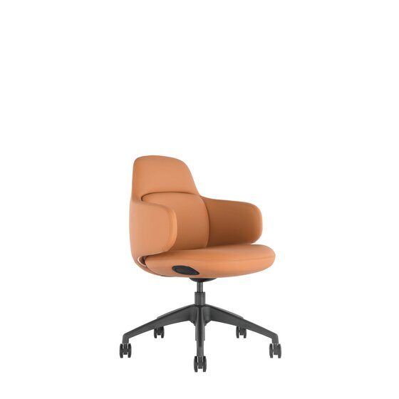 Buro Odyssey Desk Chair – Tan PU | Synchronised Tilt, Height-Adjustable Seat, Smooth-Rolling Base
