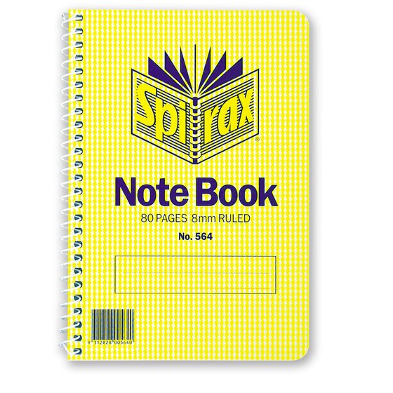 Spirax 564 Side-Opening Notebook – 80 Pages, 167×114mm, White Spiral