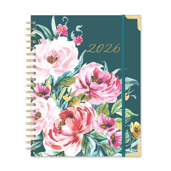 Orange Circle Bella Flora 2026 WTV Diary 216 x 279mm Extra-Large Spiral Planner