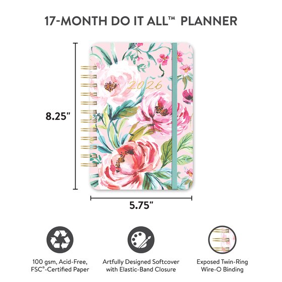 Orange Circle 2026 Bella Flora Week-to-View Diary | 146 x 210 mm