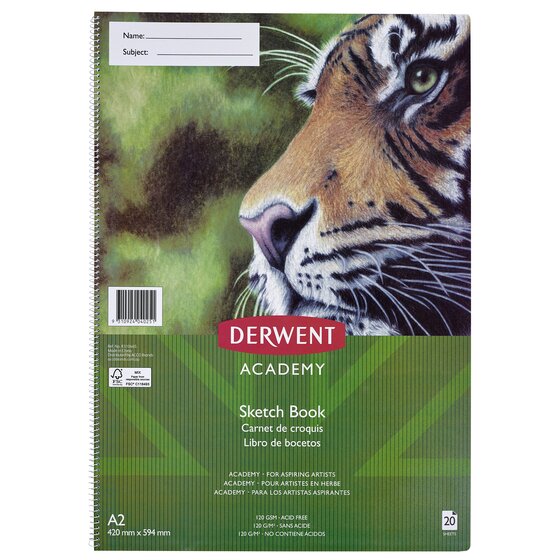 Derwent Academy Sketch Book – A2 Portrait, 20 Pages, Acid-Free