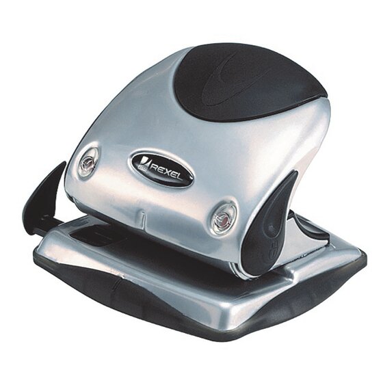 Rexel 2H Hole Punch – 15 Sheet, All-Metal, Silver/Black (P215)