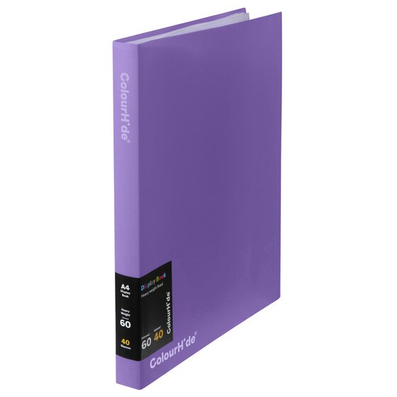 ColourHide Fixed Display Book – 40 Sheets, Lavender