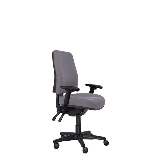 Buro Roma 3 Lever High Back Office Chair with Arms – Charcoal Fabric