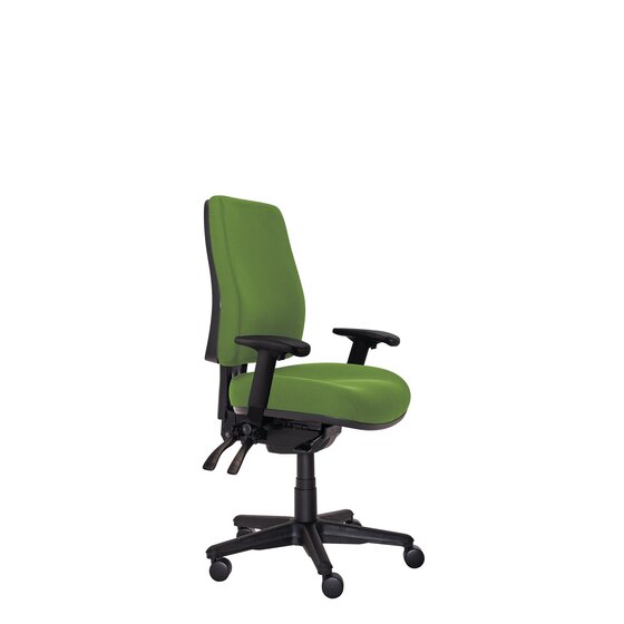Buro Roma 3-Lever High Back Office Chair with Arms – Green Fabric
