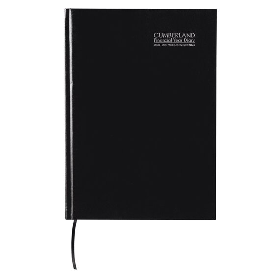 Cumberland Casebound Diary A4 Week to View Black FY26/27