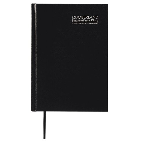 Cumberland FY26/27 Casebound Diary A5 Week to View Black
