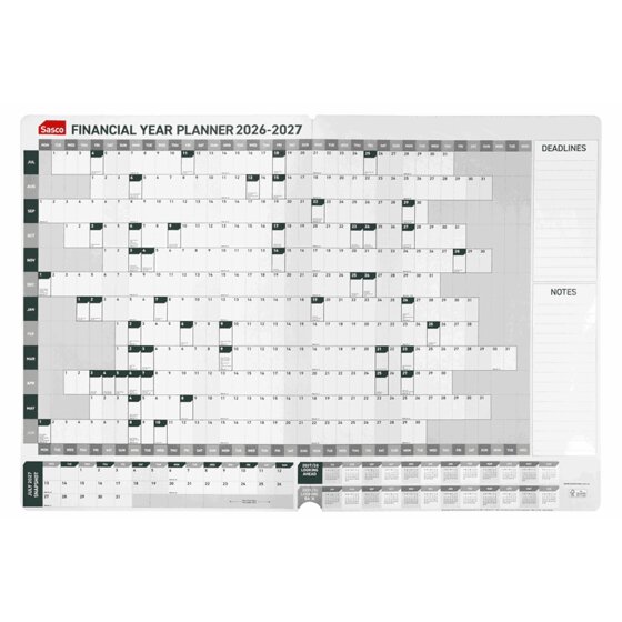 SASCO Wall Planner FY 2026/27, 87 cm x 61 cm