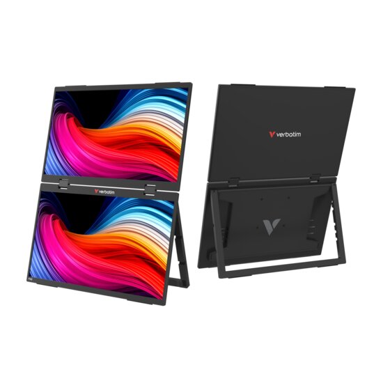 Verbatim Portable Dual Monitor 15.6" Full HD – Stacked Display with USB-C & Mini HDMI