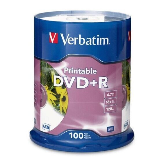 Verbatim 4.7GB DVD+R Spindle – White, Pack of 100