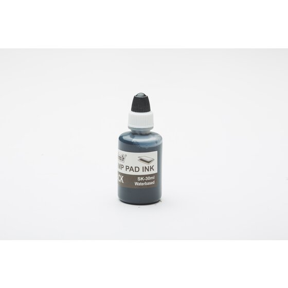 Deskmate Stamp Pad Refill Ink – 30ml Black | Smooth Applicator | Office Stamping