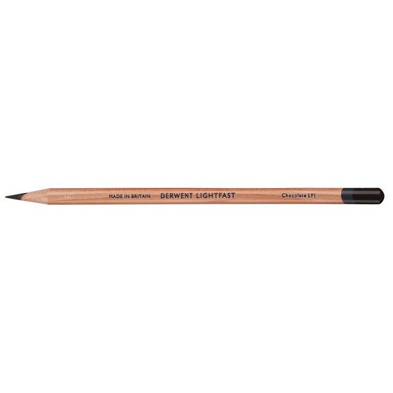 Derwent Lightfast Pencil – Chocolate | Opaque Colour Laydown, 100-Year Fade Resistance