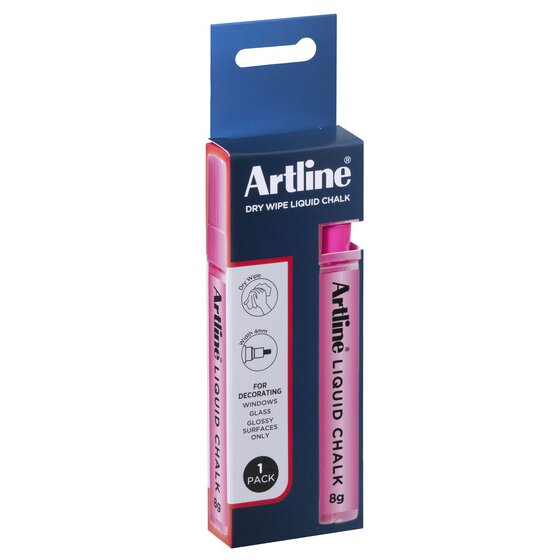 Artline Liquid Chalk Dry Wipe Marker – Pink (PK1)