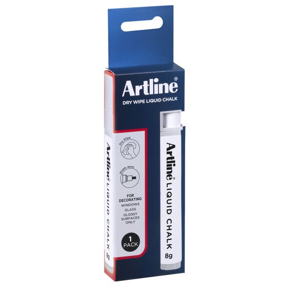 Artline Liquid Chalk Dry Wipe Marker – White (Pack of 1)