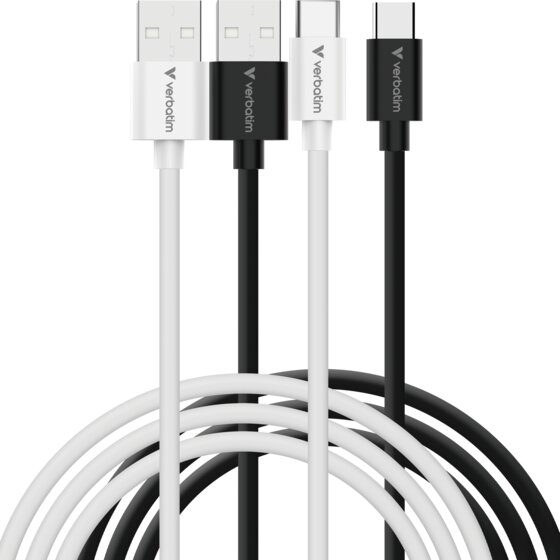Verbatim Essential USB-C to A Cable (Pack of 2) | 18W Charging | 480 Mbps Data | 1m Length