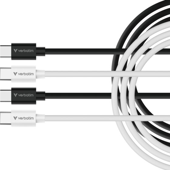 Verbatim Essential USB-C to USB-C Cable (Pack of 2) – 60W Charging & Data Transfer