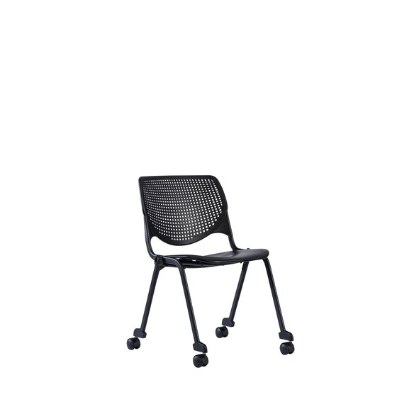 Konfurb Keen 4-Leg Stackable Chair with Castors – Classroom & Commercial