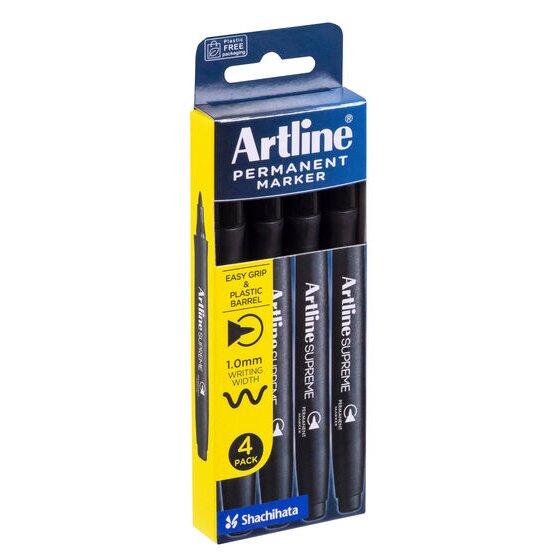 ARTLINE Supreme Permanent Marker – Black – Antimicrobial Range