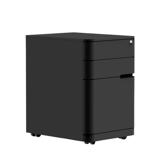 Buro MyWorkspace Mobile Pedestal – Black, 3-Drawer Lockable Filing Unit