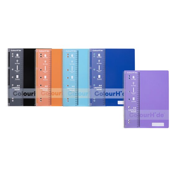 Colourhide Lecture Book A4 140 Pages – Fluoro Polypropylene Cover