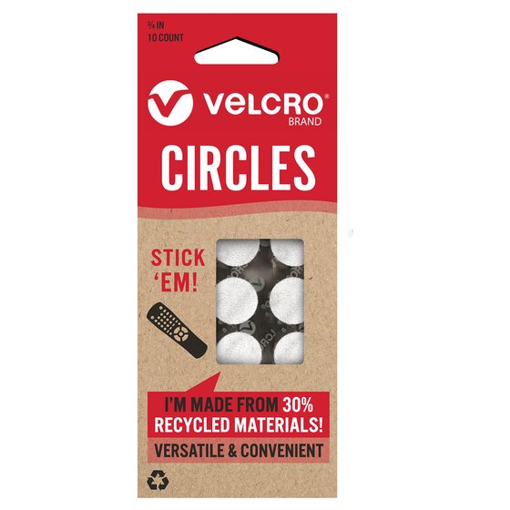 Velcro Eco Collection Stick'Em Circles – 19mm Hook & Loop Fasteners