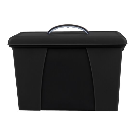 Crystalfile Carry Case Black – Foolscap Document Storage with Inbuilt Handle