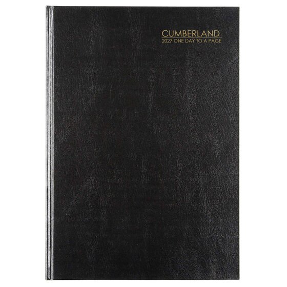 Cumberland 2027 Casebound Diary A4 Day-to-Page Black