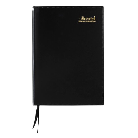 Cumberland Norwich 2027 Diary – A4 Week-to-View, Black