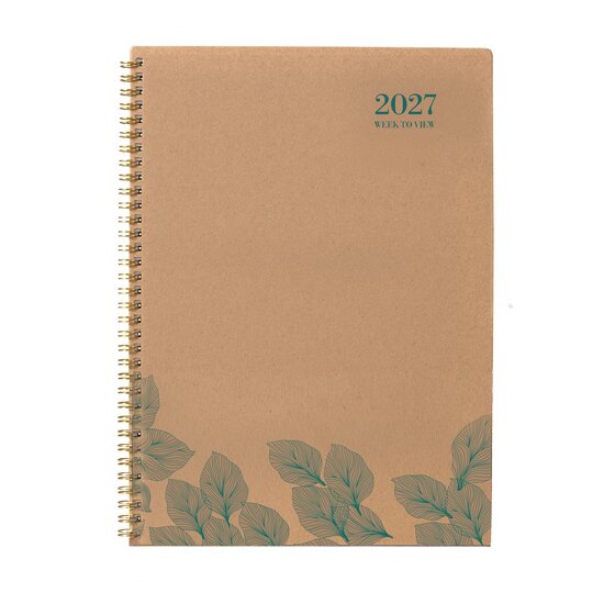 Cumberland 2027 Ecowise Diary A4 Week-to-View Kraft