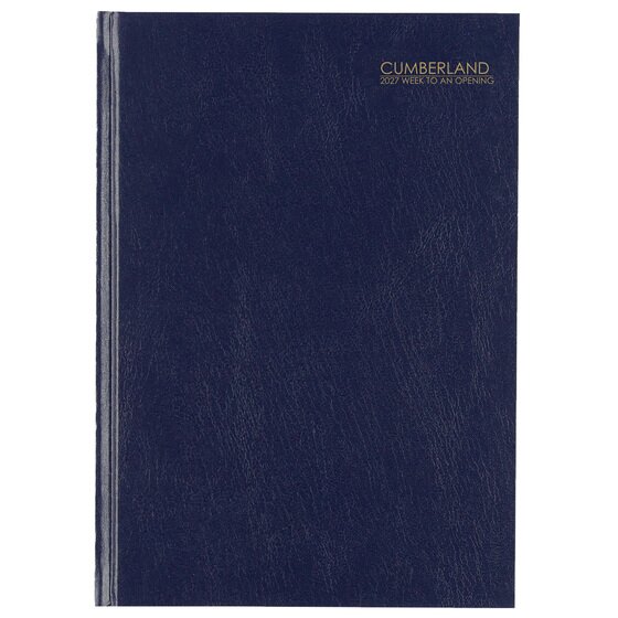 Cumberland 2027 Casebound Diary A5 Week to View Blue