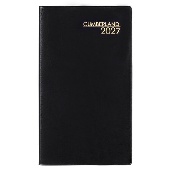 Cumberland 2027 Slimline Pocket Diary – Week-to-View, Vertical, Black
