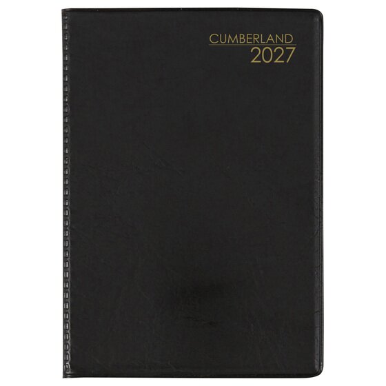Cumberland 2027 Pocket Diary A7 Week-to-View Black