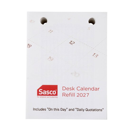Sasco Calendar Refill – Top Hole, 76 x 102 mm (Fits Sasco Stand #10556)