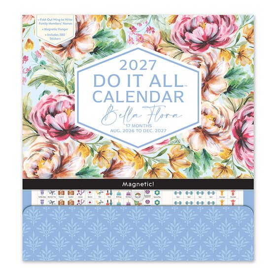 Orange Circle 2027 Bella Flora Do It All Wall Calendar