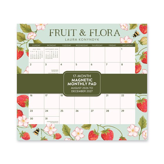 Orange Circle 2027 Fruit & Flora Magnetic Monthly Pad 244 x 216 mm